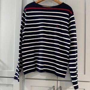 Vintage Polo Ralph Lauren Pima Cotton Nautical Sweater Navy White Striped Medium